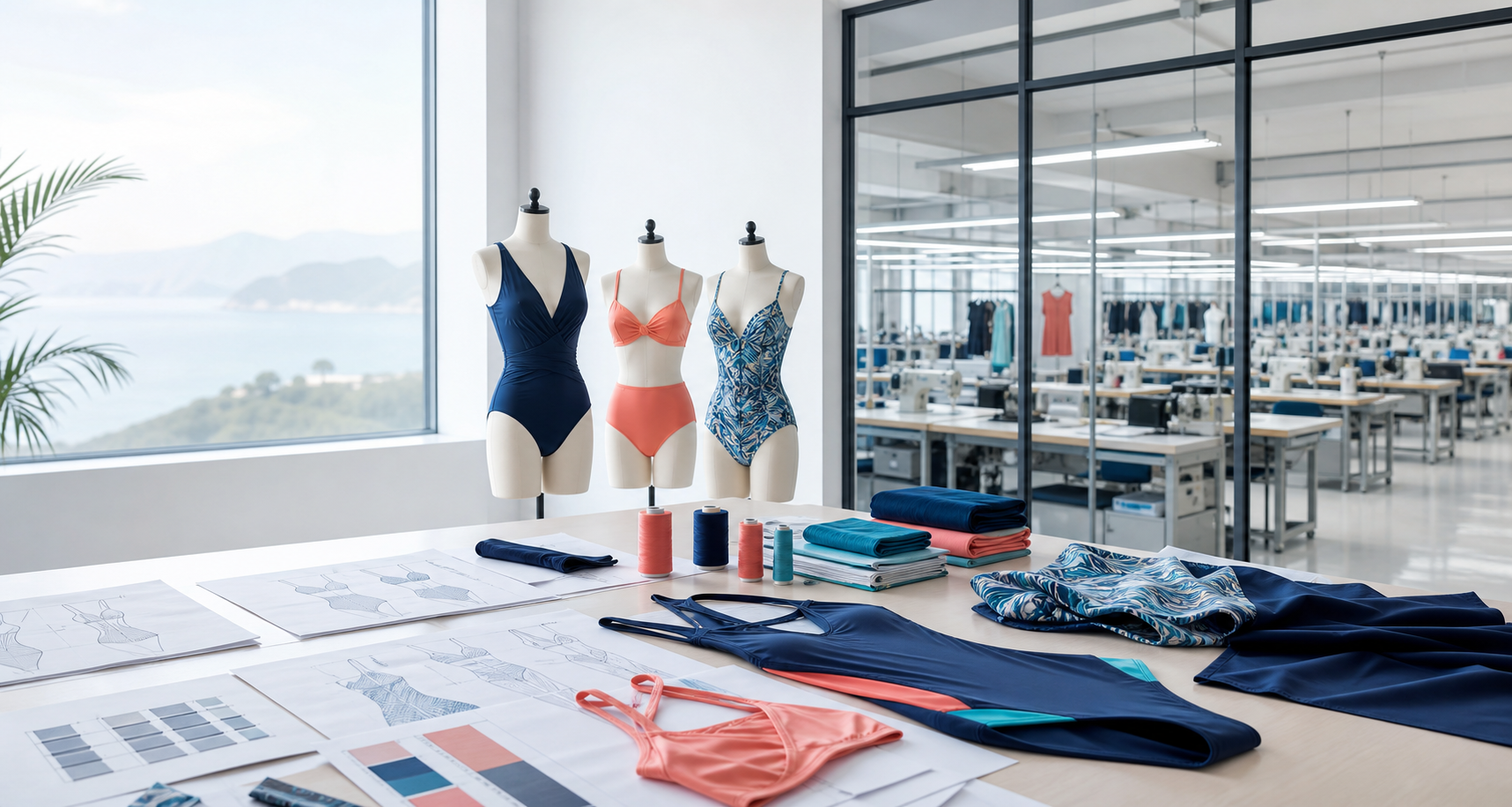 Swimwear design studio and production workspace